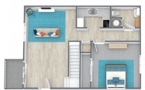 Floor plan for 3 beds, 1.5 baths, 1246 sqft